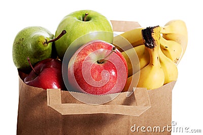 Fruits in a paper bag. Stock Photo