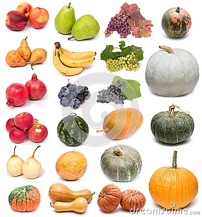 Fruits and pumpkins Stock Photo