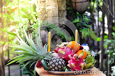 Fruits sacrifice Stock Photo