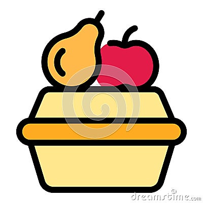 Fruits school break icon vector flat Vector Illustration