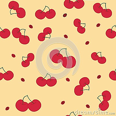 Toss of Cherries Vector Illustration