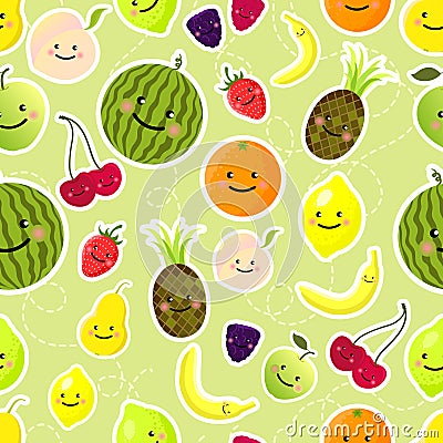 Fruits seamless pattern Vector Illustration