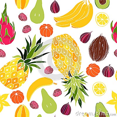 Fruits. Seamless vector pattern Vector Illustration