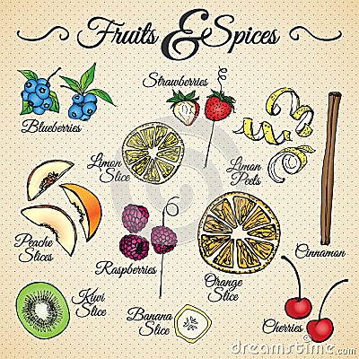 Fruits and Spices Stock Photo