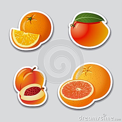 Fruits stickers Stock Photo