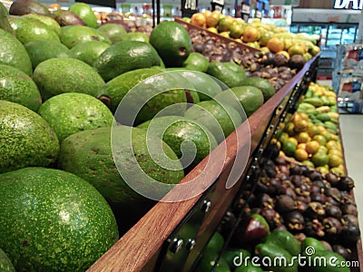 Fruits in supermarkets with bright colors and clean from rotten Stock Photo