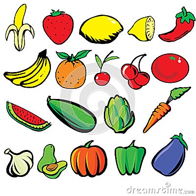 Fruits & Veges Vector Illustration