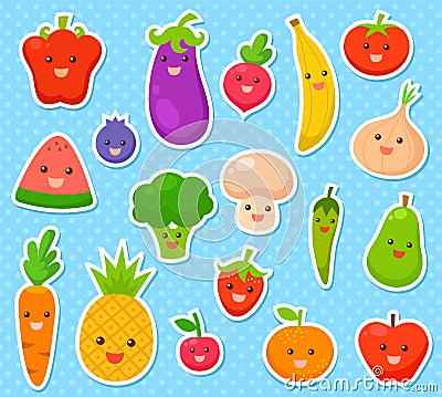 Fruits and vegetables Vector Illustration