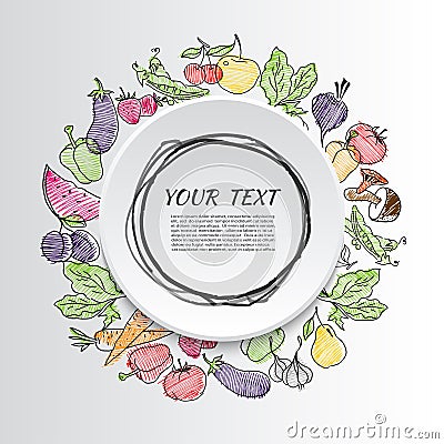 Fruits and vegetables. healthy food Vector Illustration