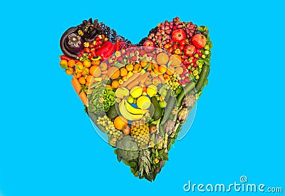 Fruits and vegetables heart Stock Photo