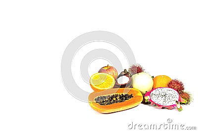 The fruits on white background. Stock Photo