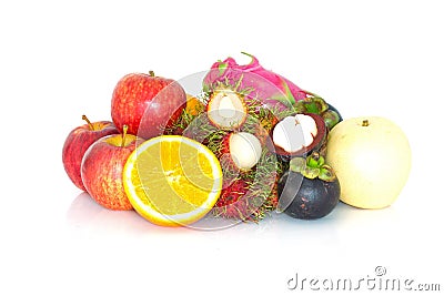 The fruits on white background. Stock Photo