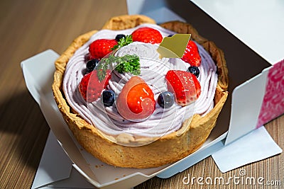 fruity berry cheese tart Stock Photo