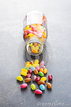 Fruity jellybeans. Tasty colorful jelly beans Stock Photo