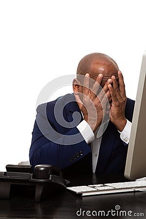 Frustrated African American Businessman Stock Photo