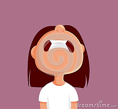 Unhappy Toddler Girl Panicking and Stressing Vector Cartoon Character Vector Illustration