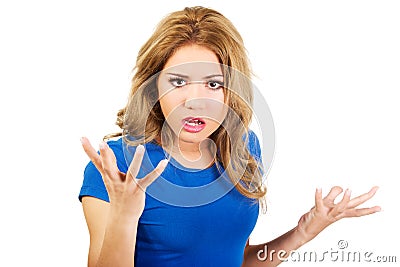 Frustrated and angry woman. Stock Photo