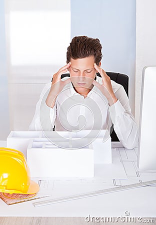 Frustrated Male Architect Stock Photo