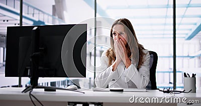 Frustrated Overworked Doctor In Hospital Looking Stock Photo