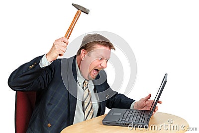 Frustrated PC user Stock Photo