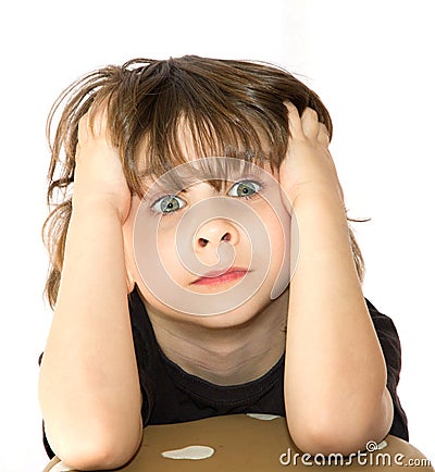 Frustrated young boy Stock Photo