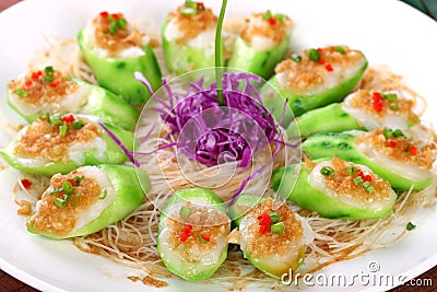 Fry asian food-towel gourd Stock Photo