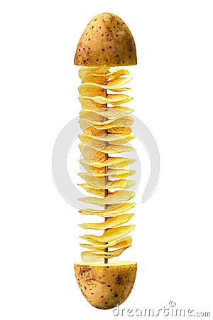 Fry twist slice potato Stock Photo