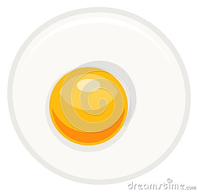 Frying egg icon. Traditional breakfast food top view Vector Illustration