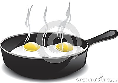 Frying eggs Vector Illustration