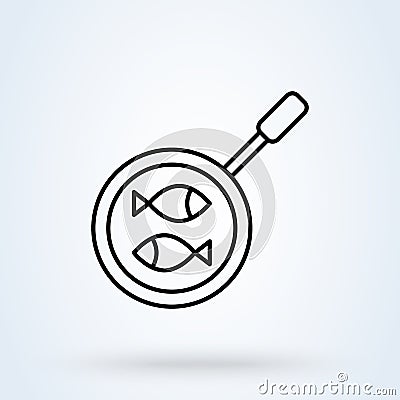Frying pan fish. vector Simple modern icon design illustration Vector Illustration