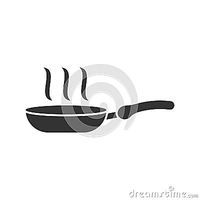 Frying pan icon in flat style. Cooking pan illustration on white Vector Illustration