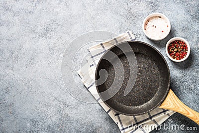 Frying pan or skillet with stone nonstick coating. Stock Photo