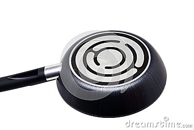 Frying pan with teflon covering Stock Photo
