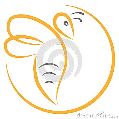 Bee in flight, bumblebee in flight, animal logo, insect logo, logo and icon Stock Photo