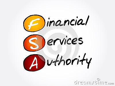 FSA - Financial Services Authority acronym Stock Photo