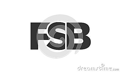 FSB logo design template with strong and modern bold text. Initial based vector logotype featuring simple and minimal typography. Vector Illustration