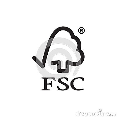 FSC logo editorial illustrative on white background Editorial Stock Photo