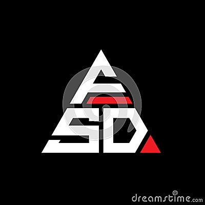 FSD triangle letter logo design with triangle shape. FSD triangle logo design monogram. FSD triangle vector logo template with red Vector Illustration