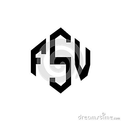 FSV letter logo design with polygon shape. FSV polygon and cube shape logo design. FSV hexagon vector logo template white and Vector Illustration
