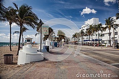 Ft. Lauderdale Beach A1A Highway Landscape Editorial Stock Photo