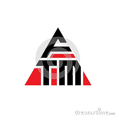 FTM triangle letter logo design with triangle shape. FTM triangle logo design monogram. FTM triangle vector logo template with red Vector Illustration