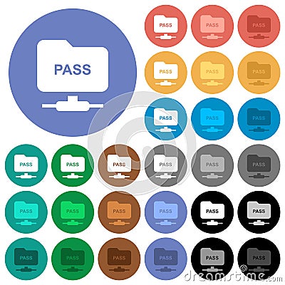 Ftp authentication password round flat multi colored icons Stock Photo