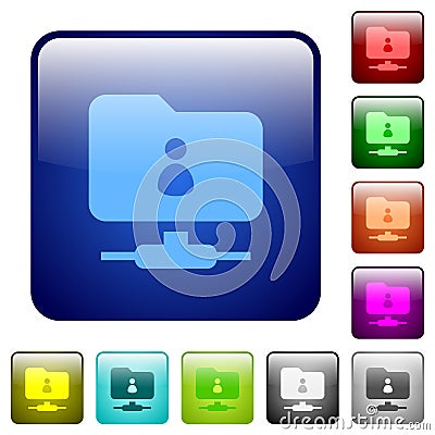 FTP directory owner color square buttons Stock Photo