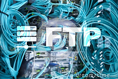 FTP - File transfer protocol. Internet and communication technology concept. Stock Photo