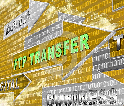 Ftp File Transfer Transferring Data 3d Rendering Stock Photo