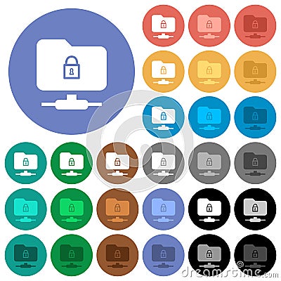 FTP lock round flat multi colored icons Stock Photo