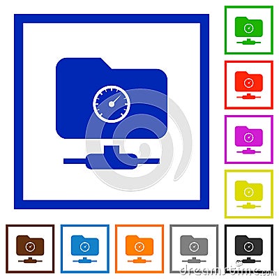 FTP quota flat framed icons Stock Photo