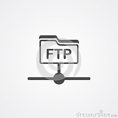 Ftp vector icon sign symbol Vector Illustration