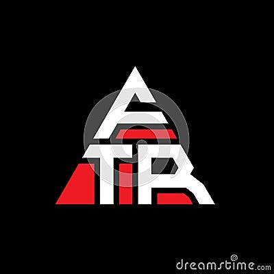 FTR triangle letter logo design with triangle shape. FTR triangle logo design monogram. FTR triangle vector logo template with red Vector Illustration