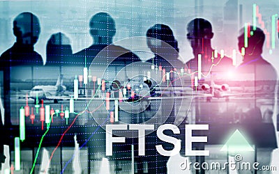 FTSE 100 Financial Times Stock Exchange Index United Kingdom UK England Investment Trading concept with chart and graphs Editorial Stock Photo